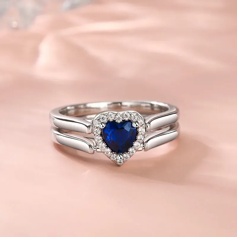 Custom Letter Design  Reversible Heart Diamond Letter Ring & Personalized Custom Initial Design Gifts for Her