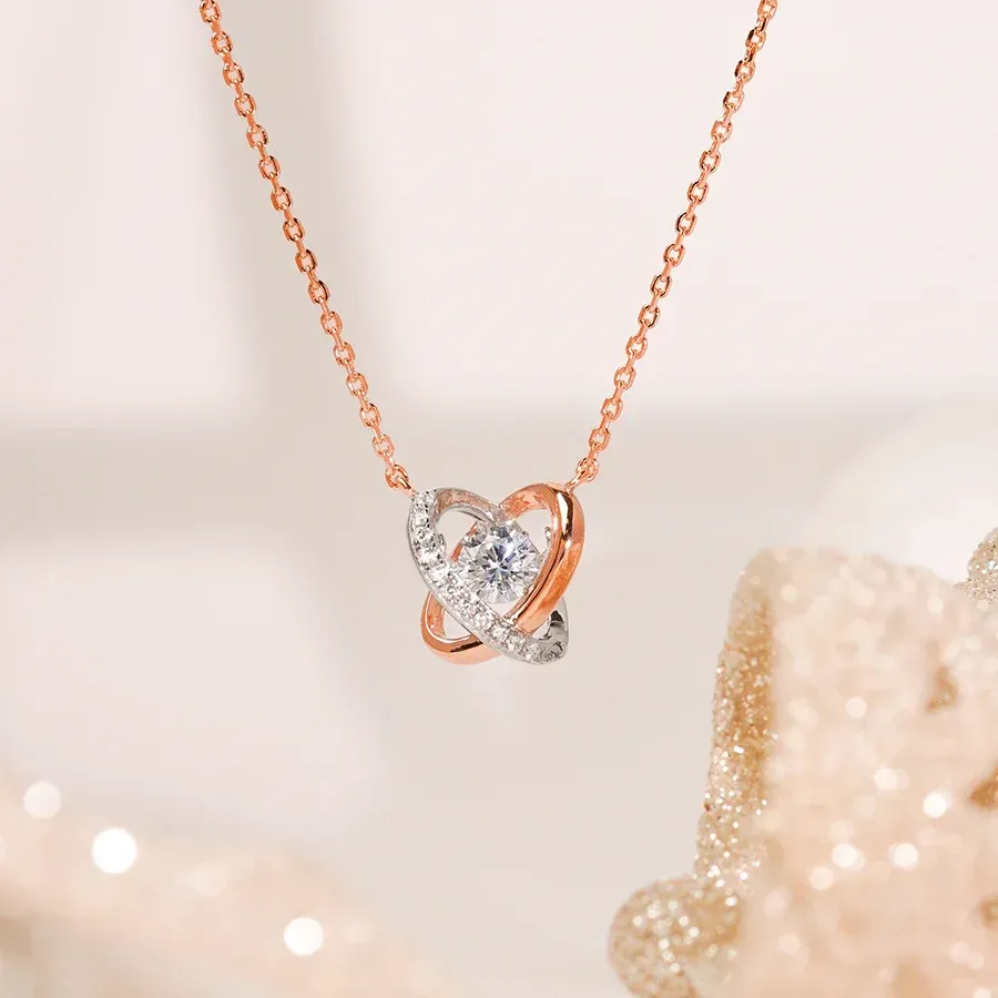 Eternal Motion Diamond Necklace – Spinning Center Gift for Her