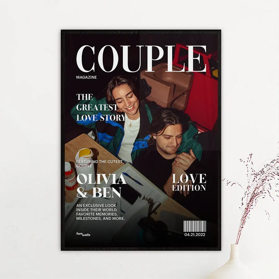 Custom Create Your Own Love Story Magazine Cover  with Personalized Photos, Names & Date  Valentine’s Day Gifts For Couple