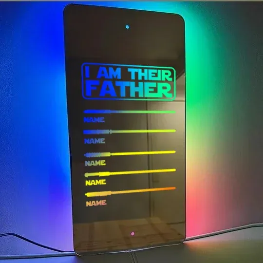Father's Day Hot Sale I Am Their Father Lightsaber Mirror Lamp