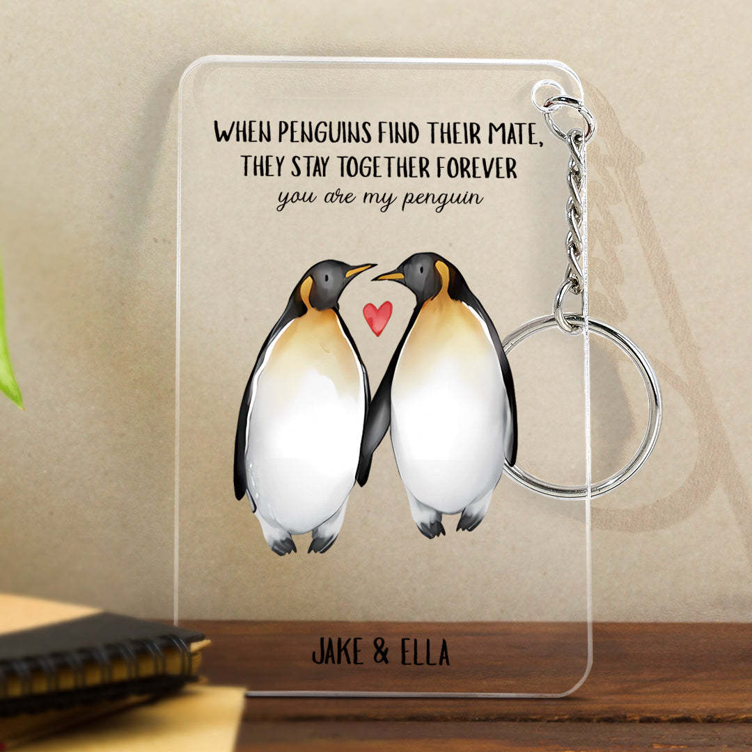 Personalised You're My Penguin Custom Text And Named Glass Plaque Gift For Him