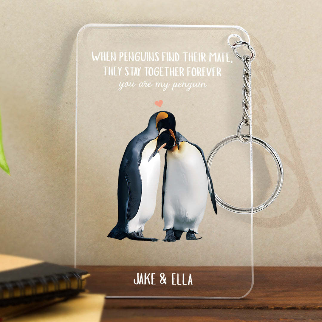 When Penguins Find Their Mate Gift Custom Named Plaque Anniversary Gift