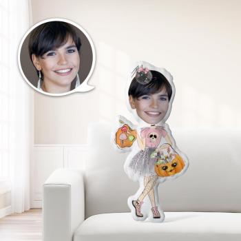 Face Pillow Halloween Minime Pillow Halloween Gifts Pink Dress Girl Gift For Kid - Giftlab