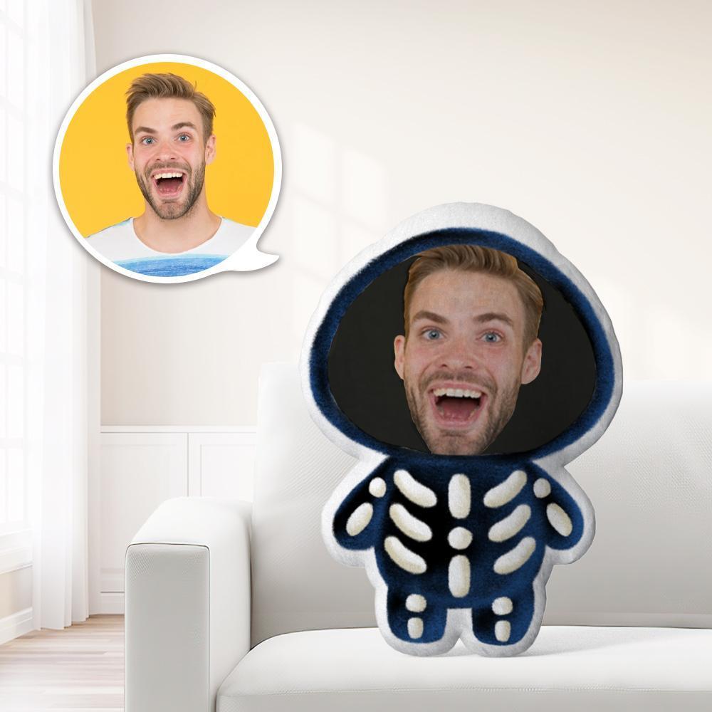 Halloween Photo Pillow Custom Face Pillow Halloween Gifts for Him Little Skull - Giftlab