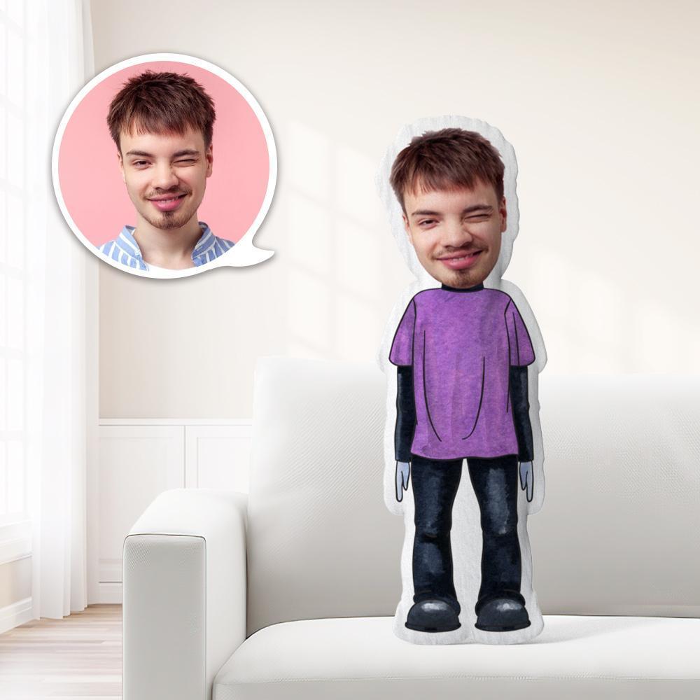 Halloween Pillow Custom Face Pillow Halloween Gifts Purple Clothes Zombie Gift For Kid - Giftlab