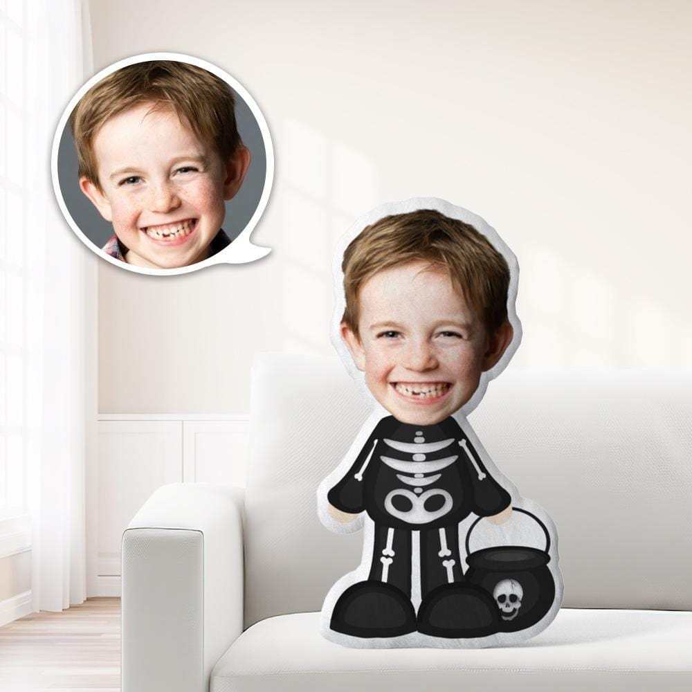Halloween Shape Pillow Customized Cushions Halloween Gifts Black Skull Clothes Gift For Kid - Giftlab
