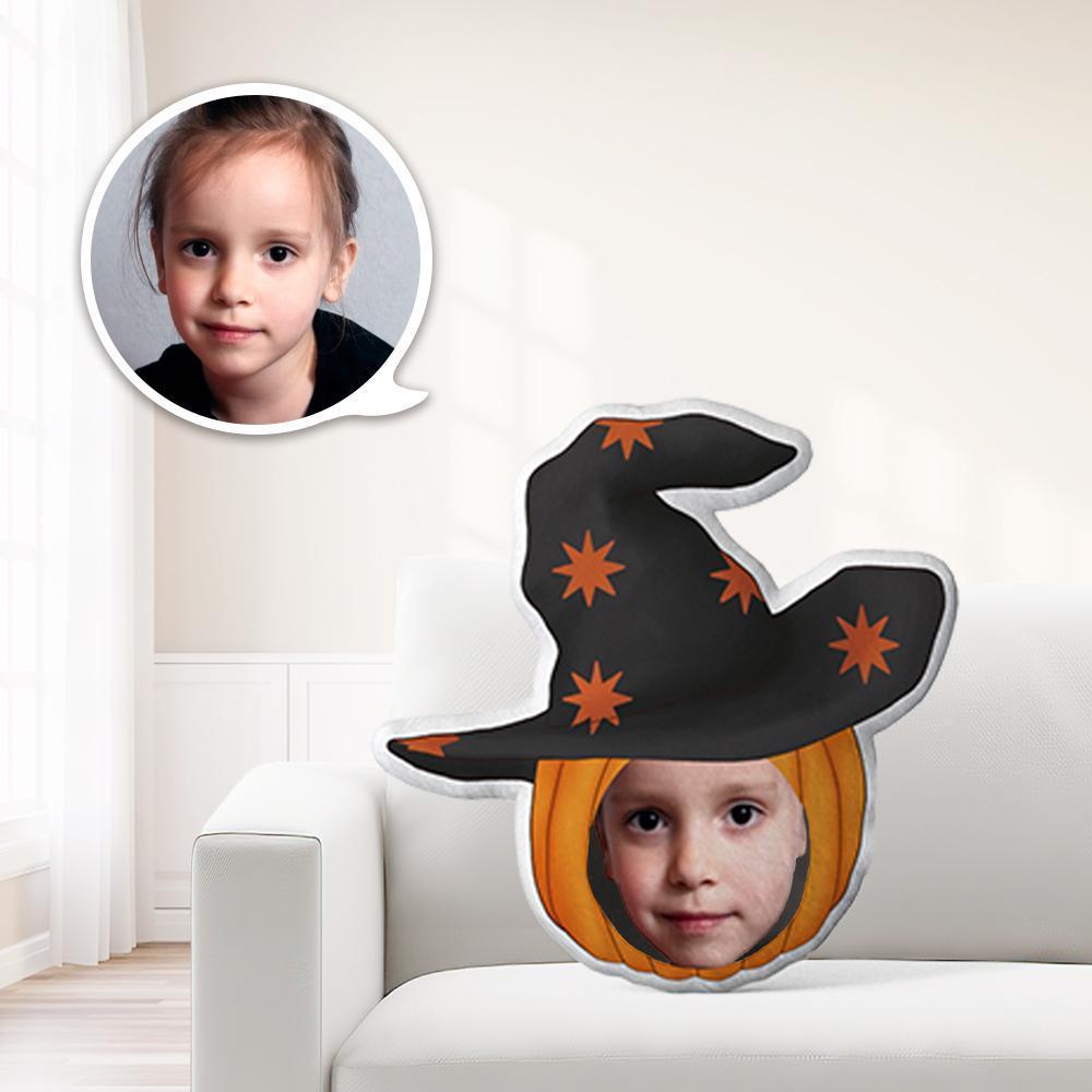 Halloween Picture Pillow Custom Pillows Halloween Gifts for Kids and Adult Pumpkin in A Hat Gift For Kid - Giftlab