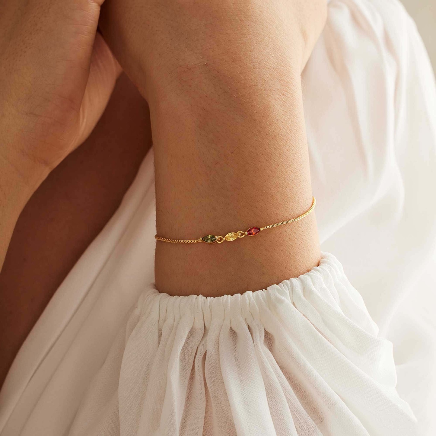 Personalized Marquise Birthstone Bracelet Custom 1 to 5 Birthstones Jewelry Custom Family Names Bracelet Custom Gift for Mom  Mother's Day Gift for Wife