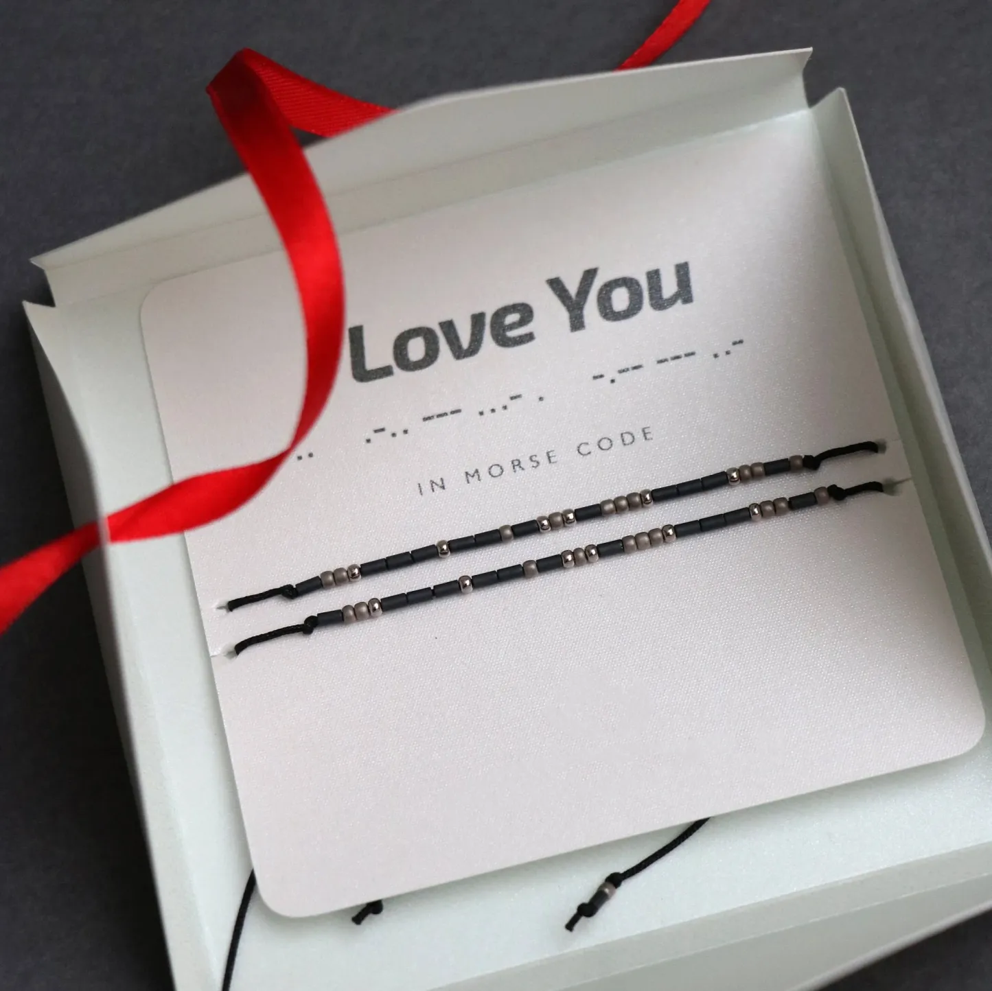 Custom Morse Code Couples Bracelet Set Personalized Secret Message Bracelet Set Hidden Message Jewelry for Him and Her