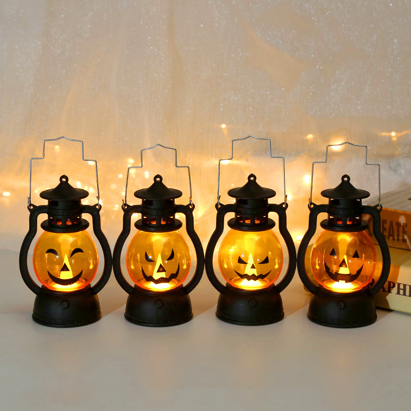 Halloween Glowing Pumpkin Lantern for Halloween Haunted Night Lantern Prop - namenecklace