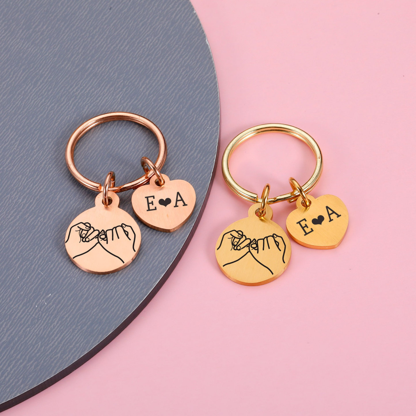Pinky Promise Keychains Set Personalized Pinky Swear Keyring Matching Best Friend Keychains Anniversary Gift Valentine's Day Gift