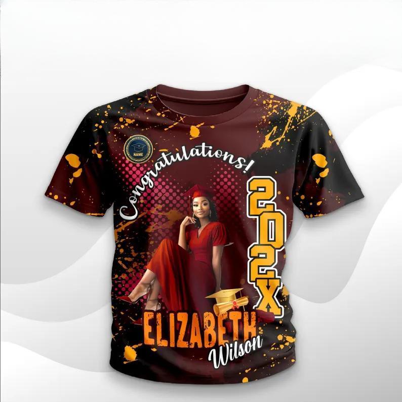 Custom 3D Graduation T-Shirt Personalized Graduation Gift
