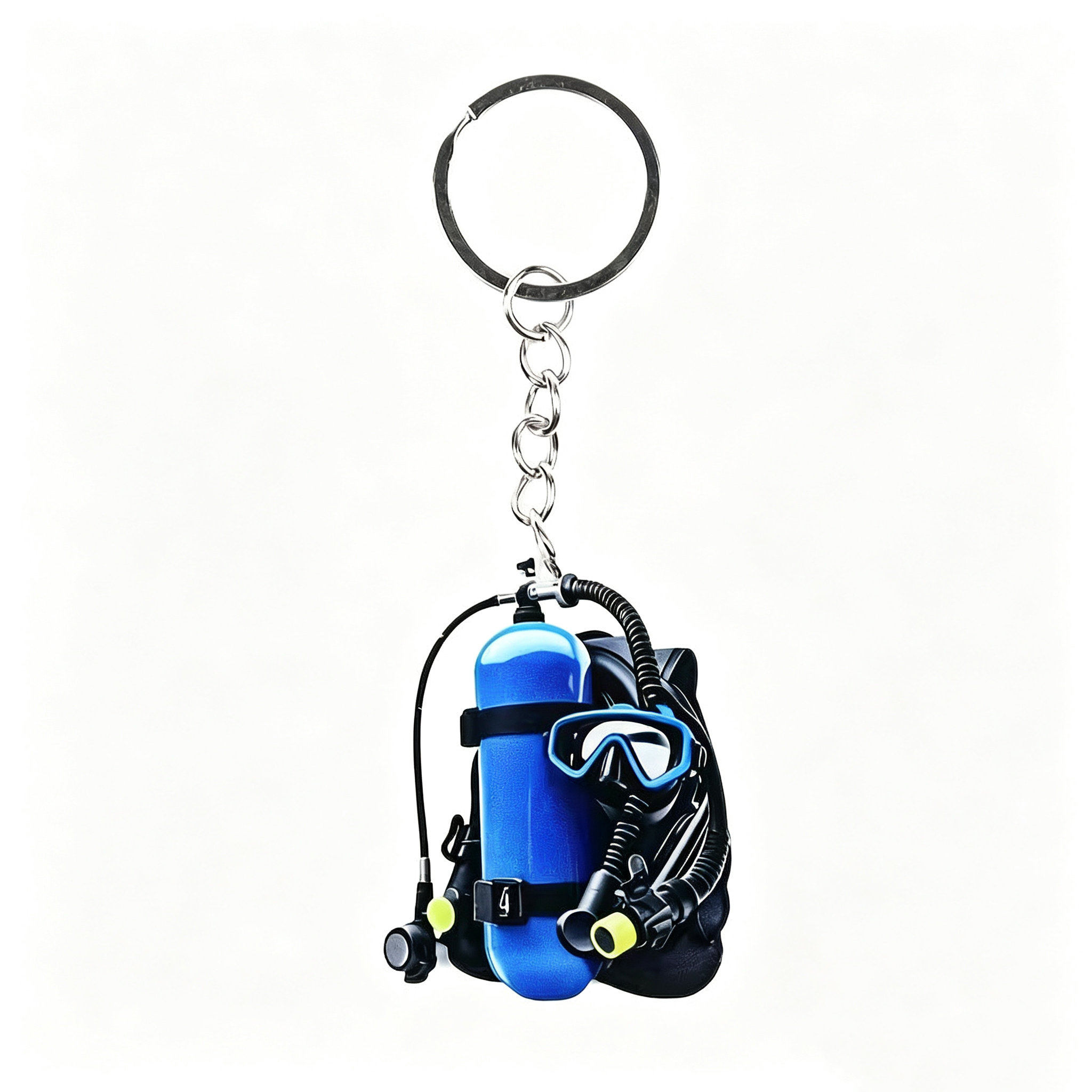 Scuba Diving Gear Acrylic Keychain Mini Oxygen Tank Mask Pendant Keyring Gift
