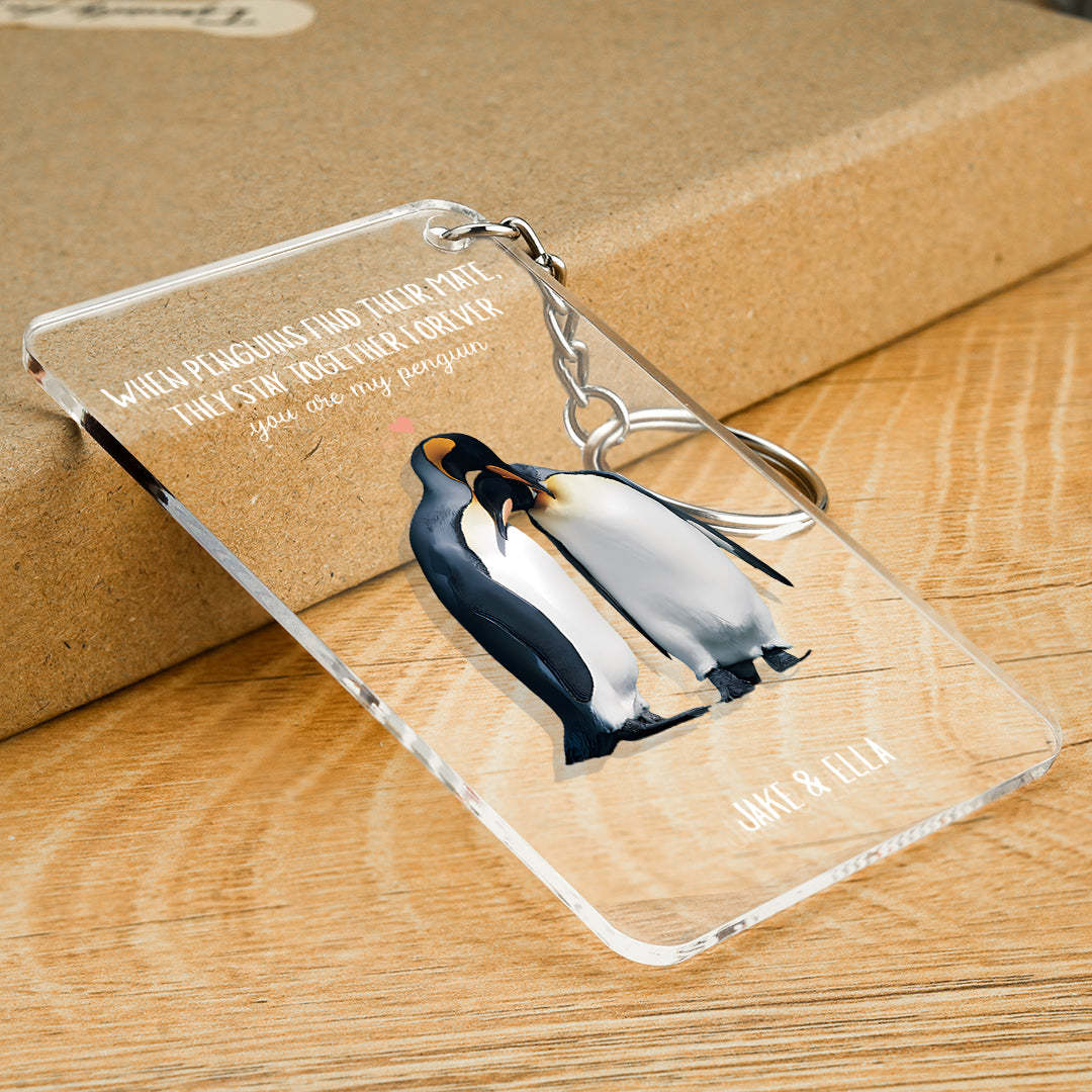 When Penguins Find Their Mate Gift Custom Named Plaque Anniversary Gift