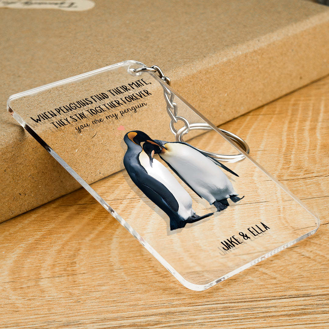 When Penguins Find Their Mate Gift Custom Named Plaque Anniversary Gift