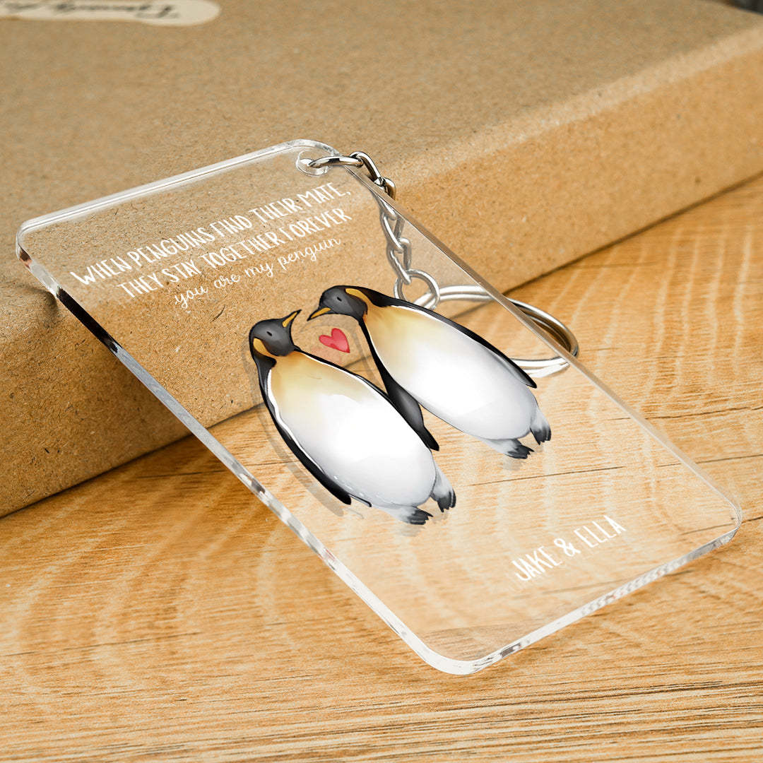 Personalised You're My Penguin Custom Text And Named Glass Plaque Gift For Him