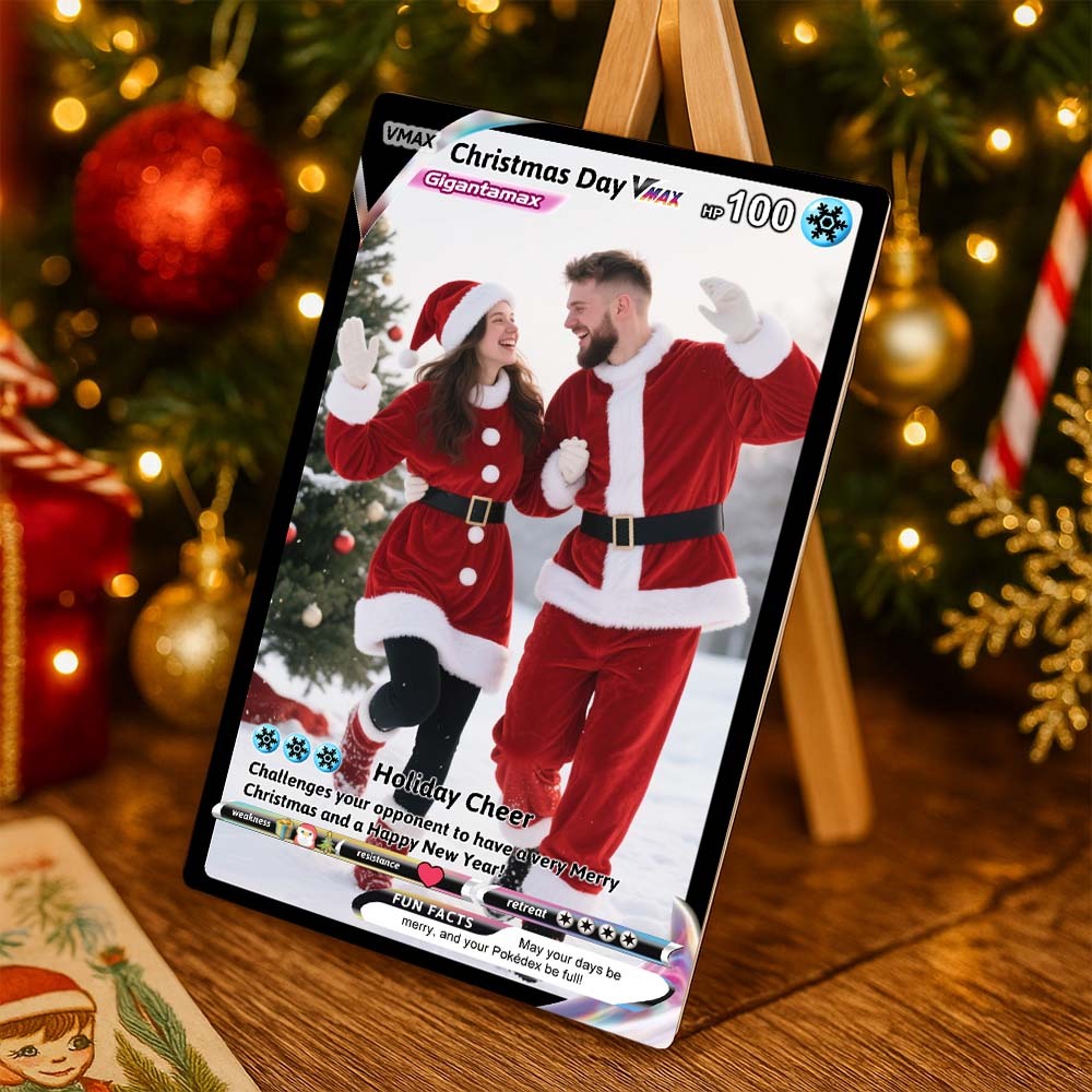 Personalized Couple Trading Card – Custom Photo Fantasy Gift for Christmas or Anniversary - namenecklace