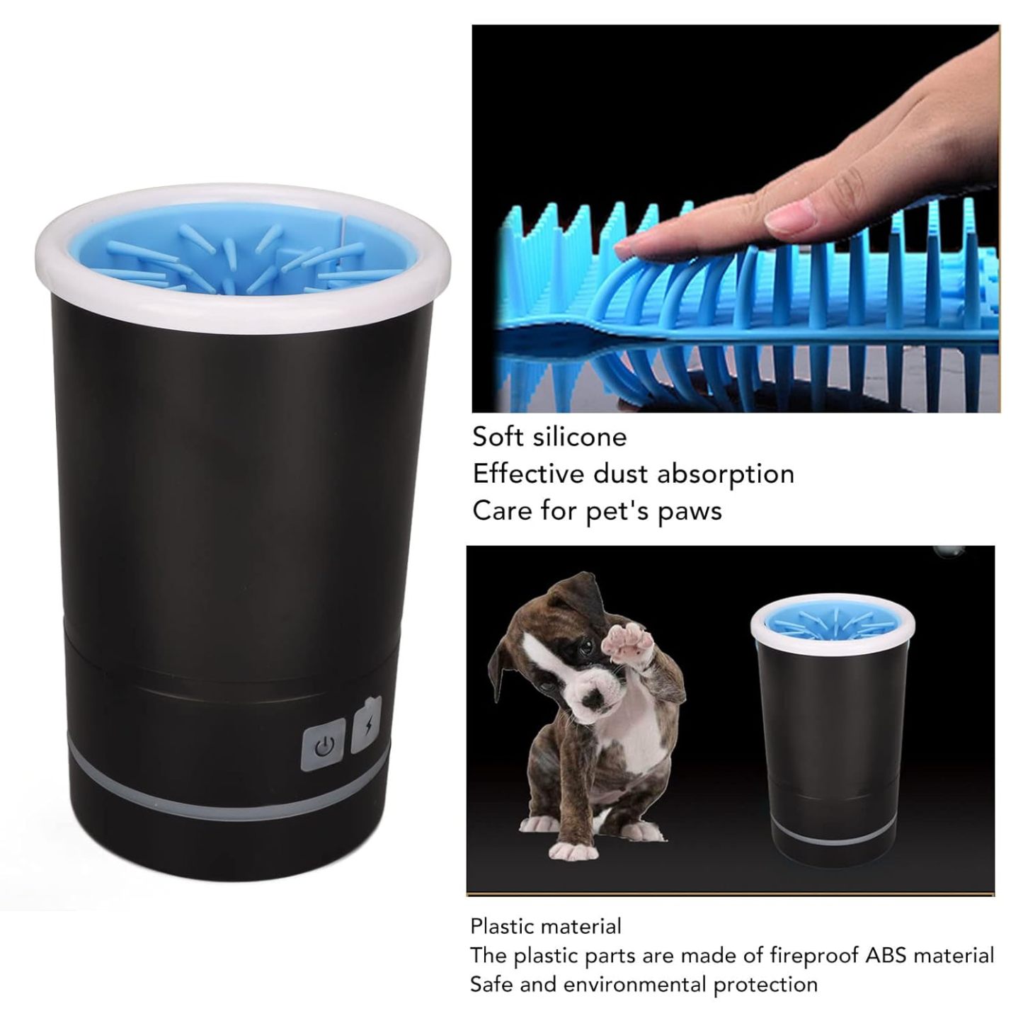 Automatic Pet Paw Cleaner Electric Dog Paw Cleaner Cup Rechargeable Dog Paw Washer with Soft Silicone Bristles