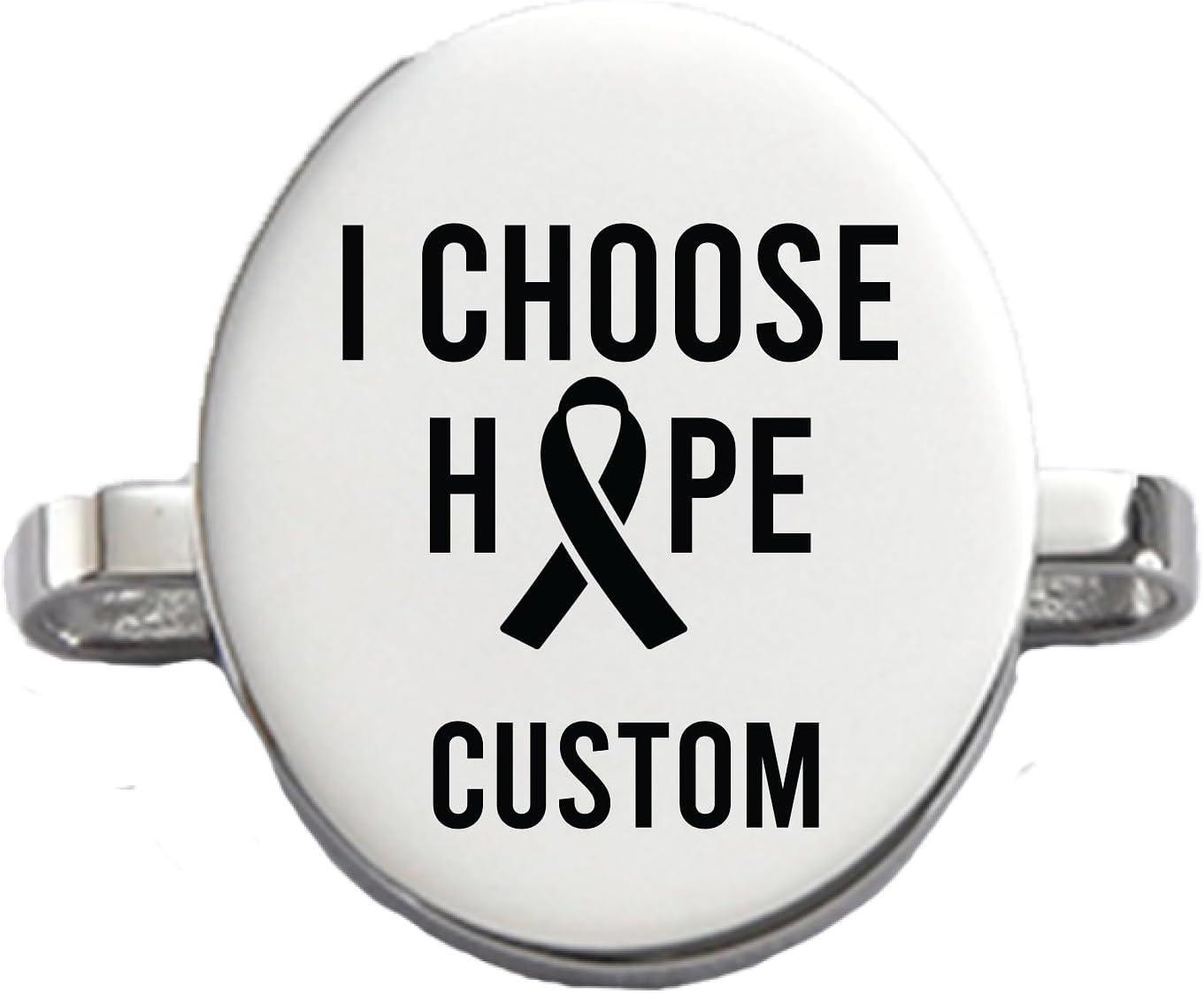 Custom Cancer Awareness Oval & Heart Metal Stud Accessory Smartwatch Bands - namenecklace