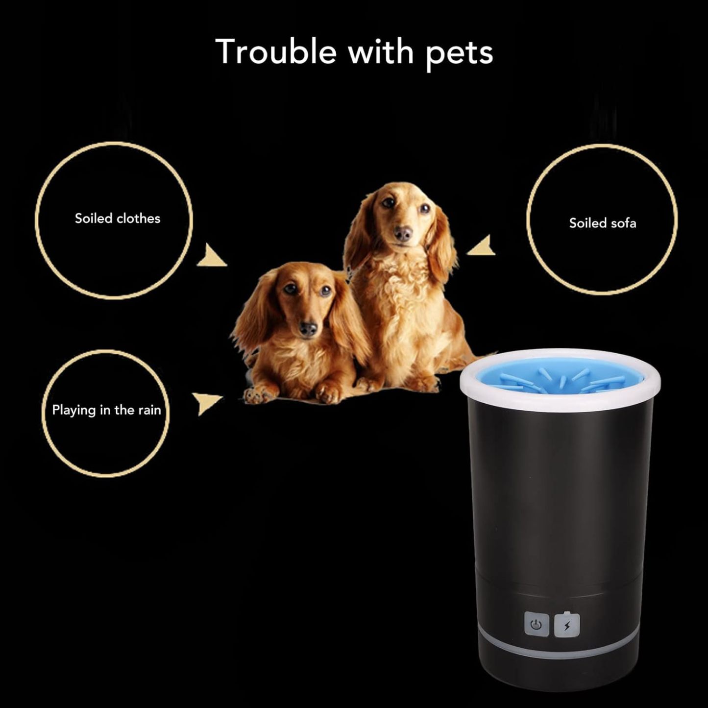 Automatic Pet Paw Cleaner Electric Dog Paw Cleaner Cup Rechargeable Dog Paw Washer with Soft Silicone Bristles