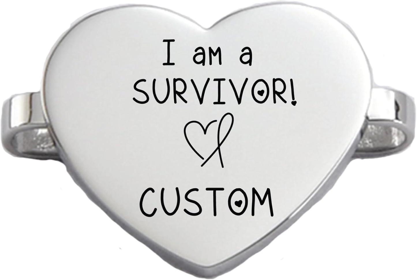 Custom Cancer Awareness Oval & Heart Metal Stud Accessory Smartwatch Bands - namenecklace