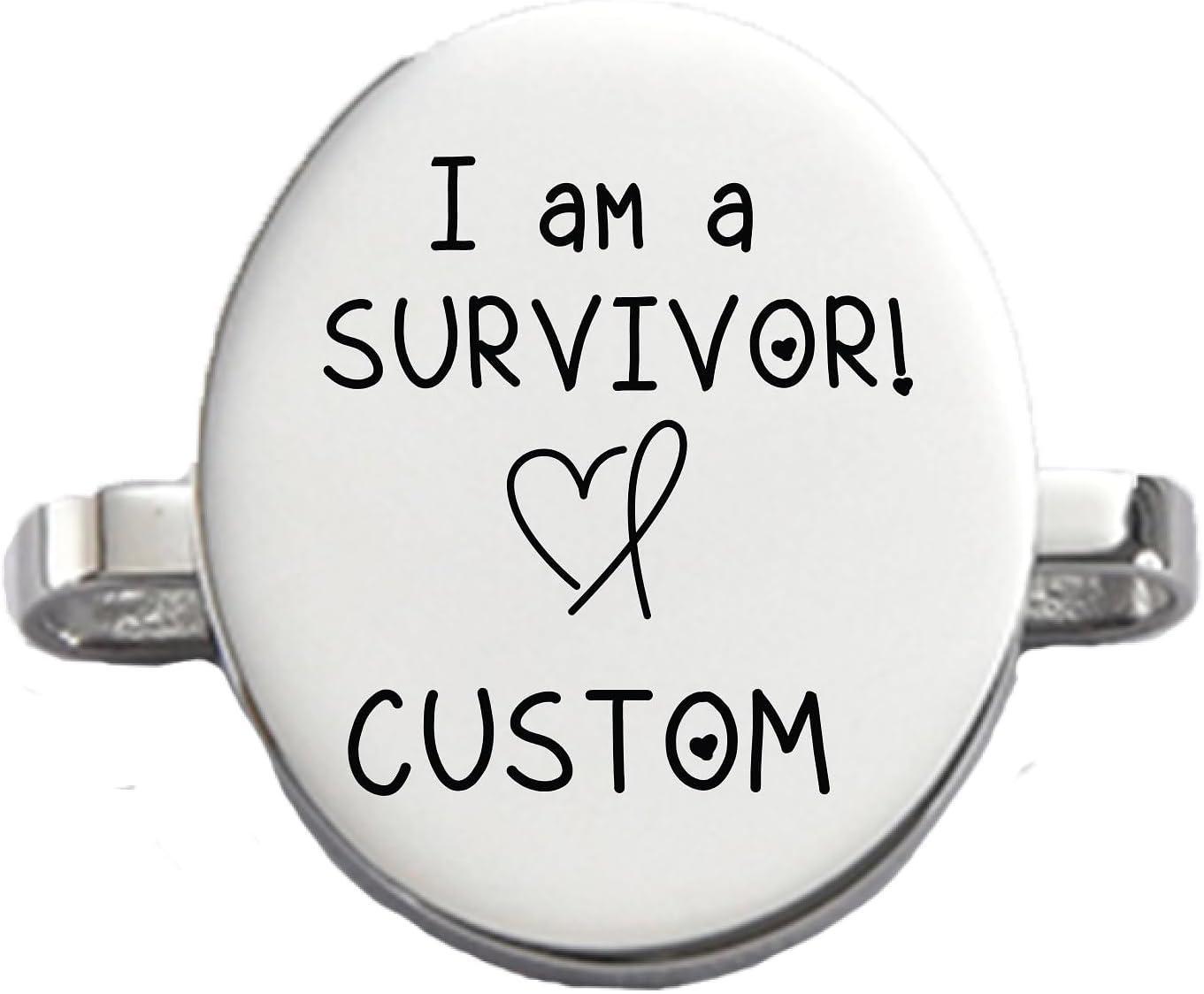 Custom Cancer Awareness Oval & Heart Metal Stud Accessory Smartwatch Bands - namenecklace