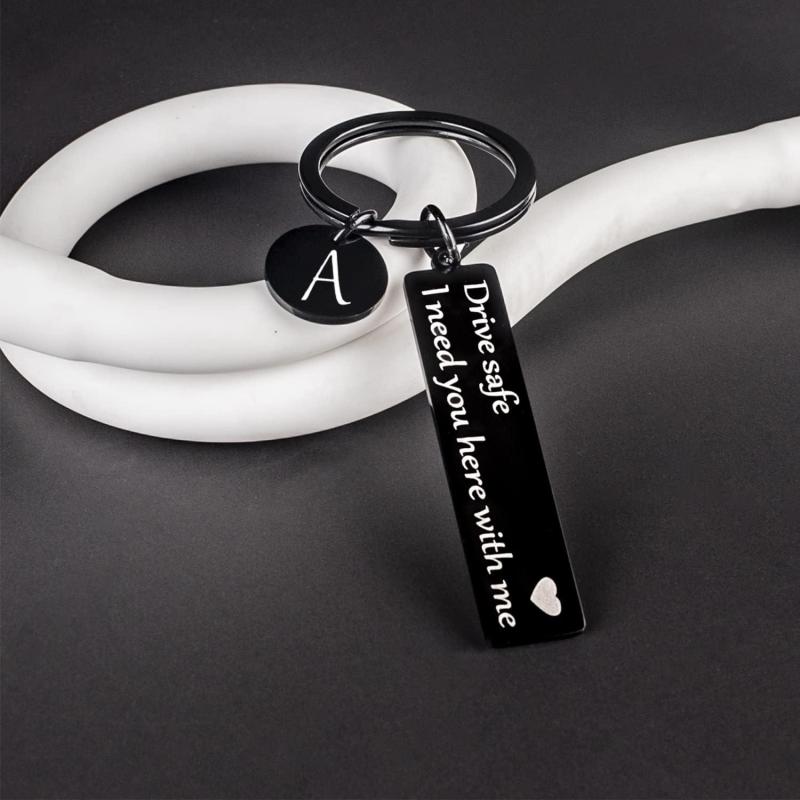 Drive safe keychain for boyfriend, 26 Letter Keychain, I Need You Here with me