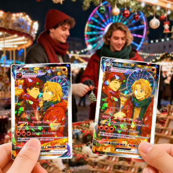 LGBT Couple Custom Trading Card Cartoon Art Style Collectible Personalized Christmas Gift for Him or Her - namenecklace
