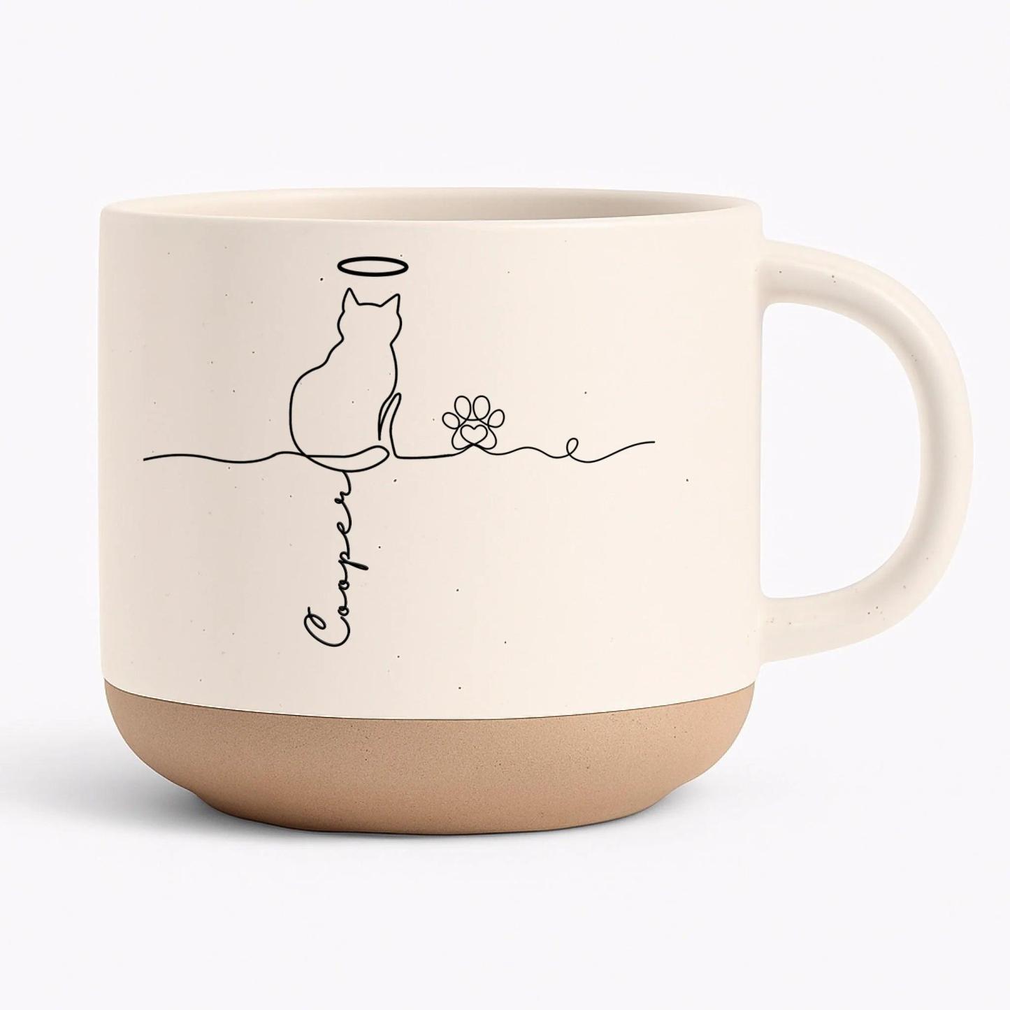 Personalized Cute Cats Pottery Mug Custom  Pottery Mug Gift for Cat Mom, Cat Dad & Cat Lovers