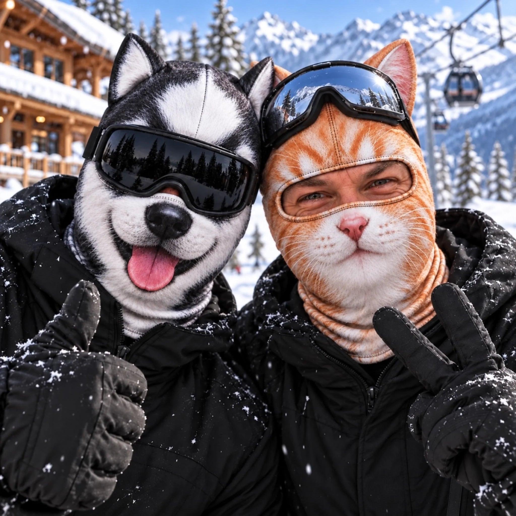 3D Animal Balaclava Ski Mask Thermal Windproof Winter Face Mask Funny 3D Printed Animal Ski Mask Full Face Cover Windproof Thermal Balaclava Hood