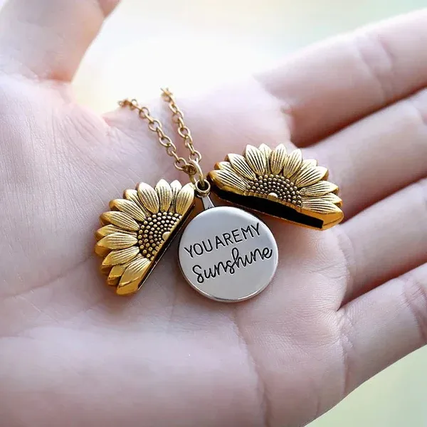 Custom Sunflower Pendant Necklace&Personalized Gift for Her