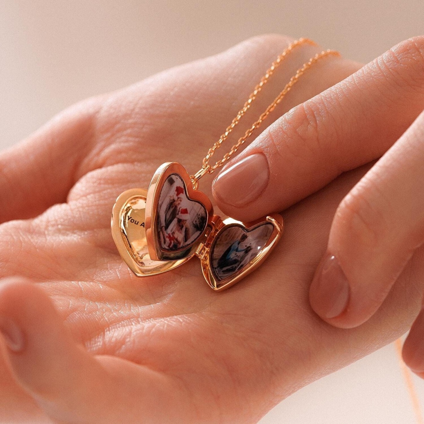 Custom Message Locket Personalized Photo Heart Locket Necklace Hidden Photos Inside Valentine's Day Gift