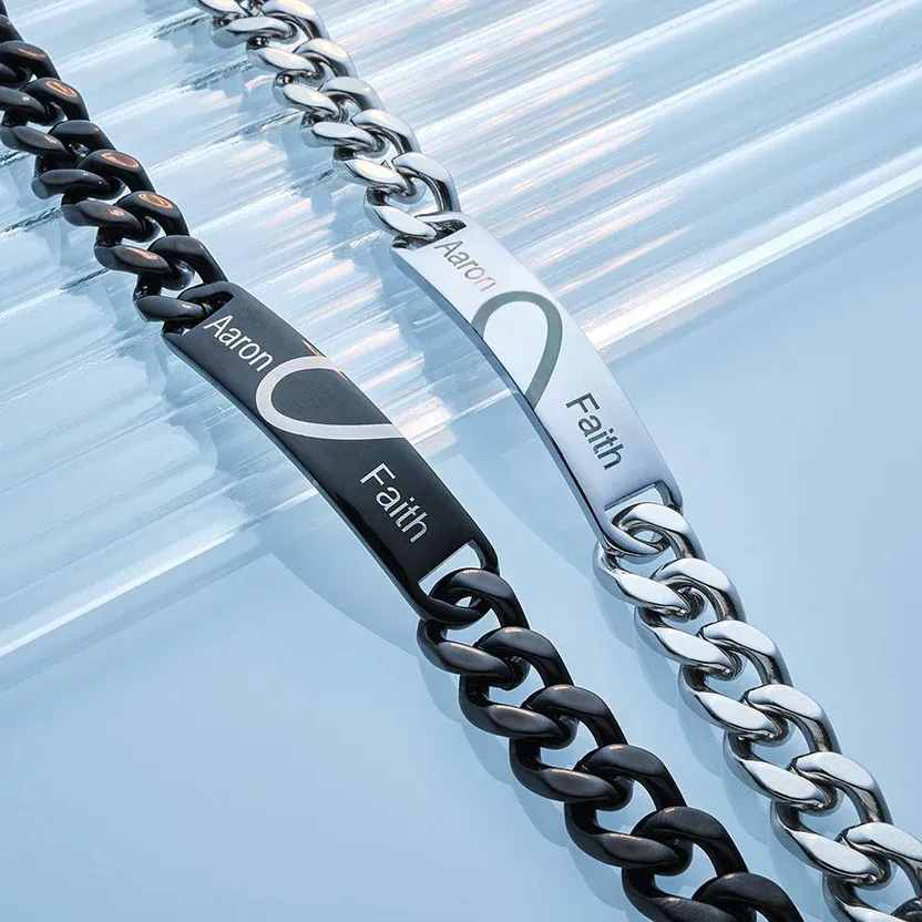 Personalized Half Heart Bracelets for Couples – Custom Name Anniversary & Valentine Gift