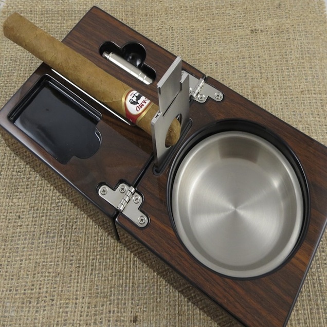 Personalized Cigar Ash tray Guillotine Cigar Cutter Gifts for men Grandfather Anniversary Custom Engraved Wedding Gift Father's Day