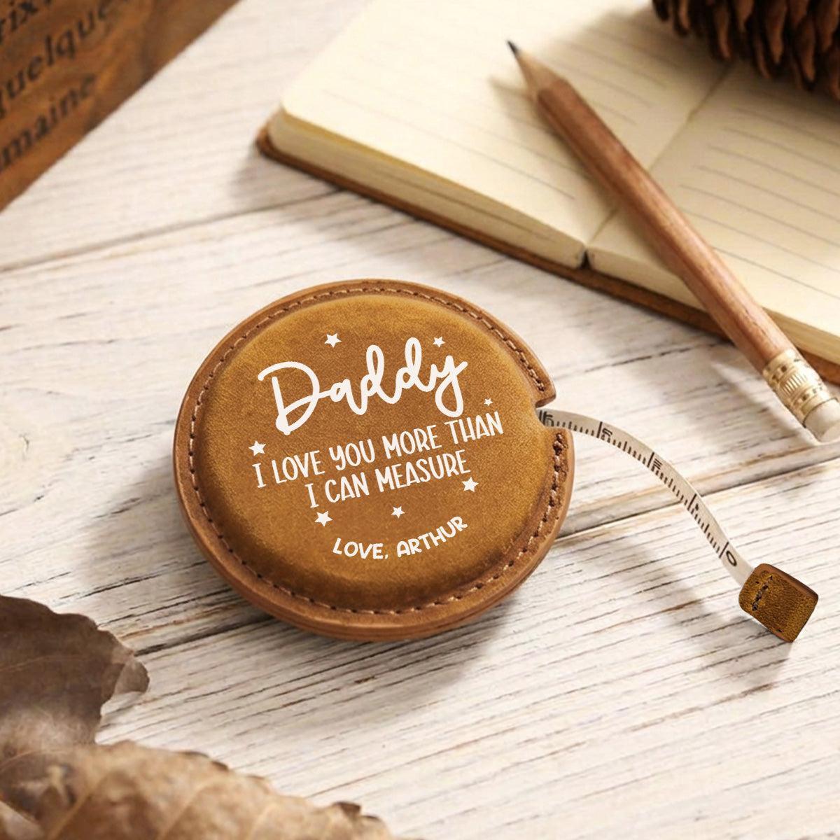Personalized Leather Tape Measure Custom Name Engraved Tool Father's Day Gift for Best Dad Ever