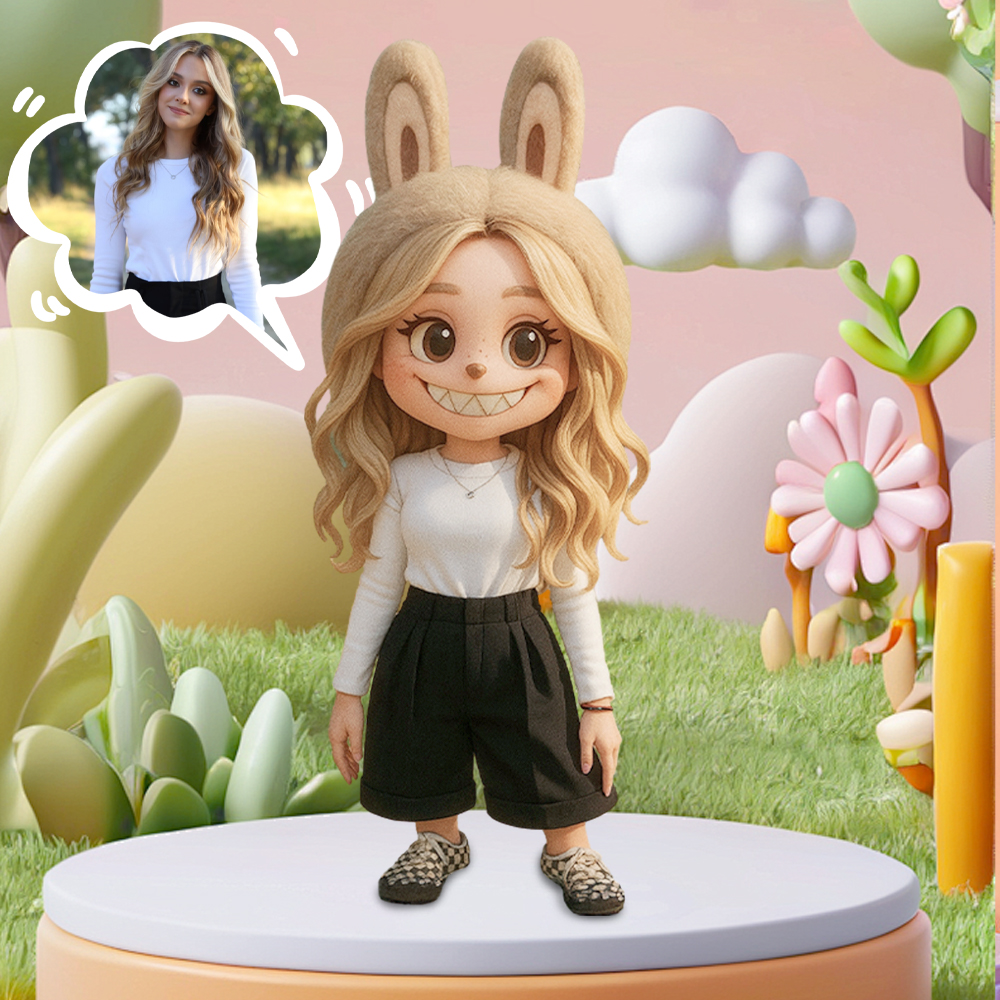 Cute Custom 3D Figurine in Whimsical Cartoon Style for Collectors and Gifts - namenecklace
