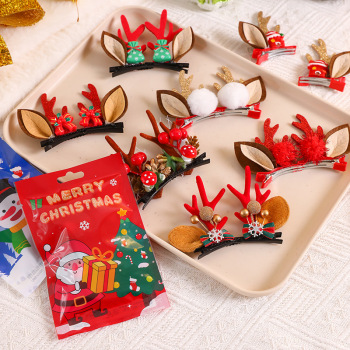 Christmas Reindeer Antler Hair Clips Adorable Christmas Deer Ear Hair Barrettes Festive Holiday Hair Accessories (BOGO Free!)
