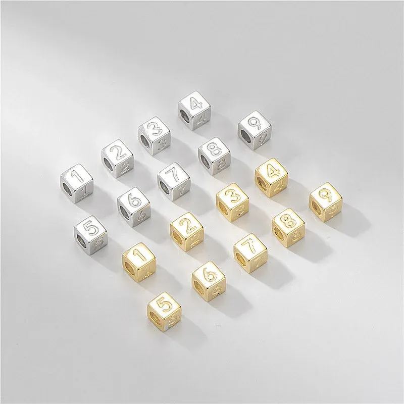 Custom Name Cube Charm Necklace Personalized Block Letter Jewelry Initial Cubic Bead Pendant  Gift for Her