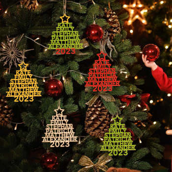Personalized Family Name Christmas Ornament Christmas Tree Name Ornament Gifts - NameNecklace