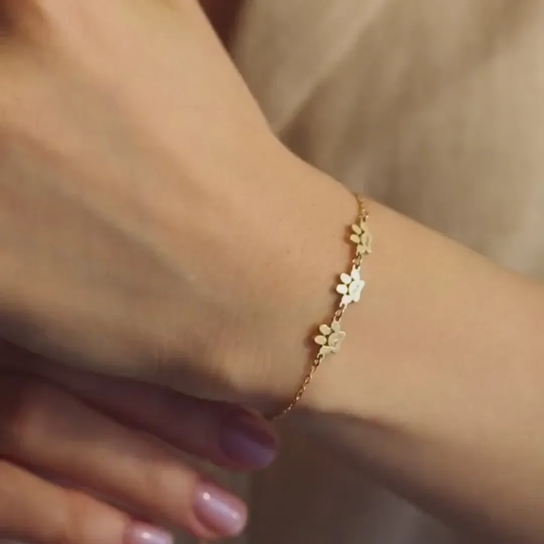 Custom Paw Print Bracelet & Personalized Pet Name Jewelryfor Pet Lovers