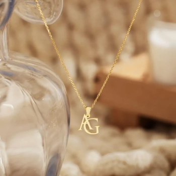 Minimalist Initial Letter Necklace Custom Letters Initial Pendant Necklace Dainty Stainless Steel Monogram Necklace Gift for Her