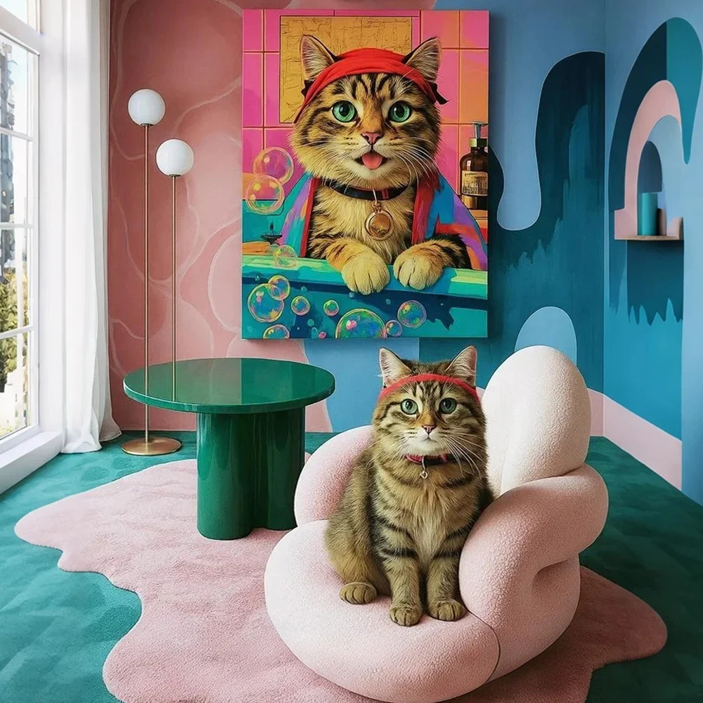 Custom Pet Dopamine Colors Art Posters Your Cat Dog Art Design Photo Home Decor