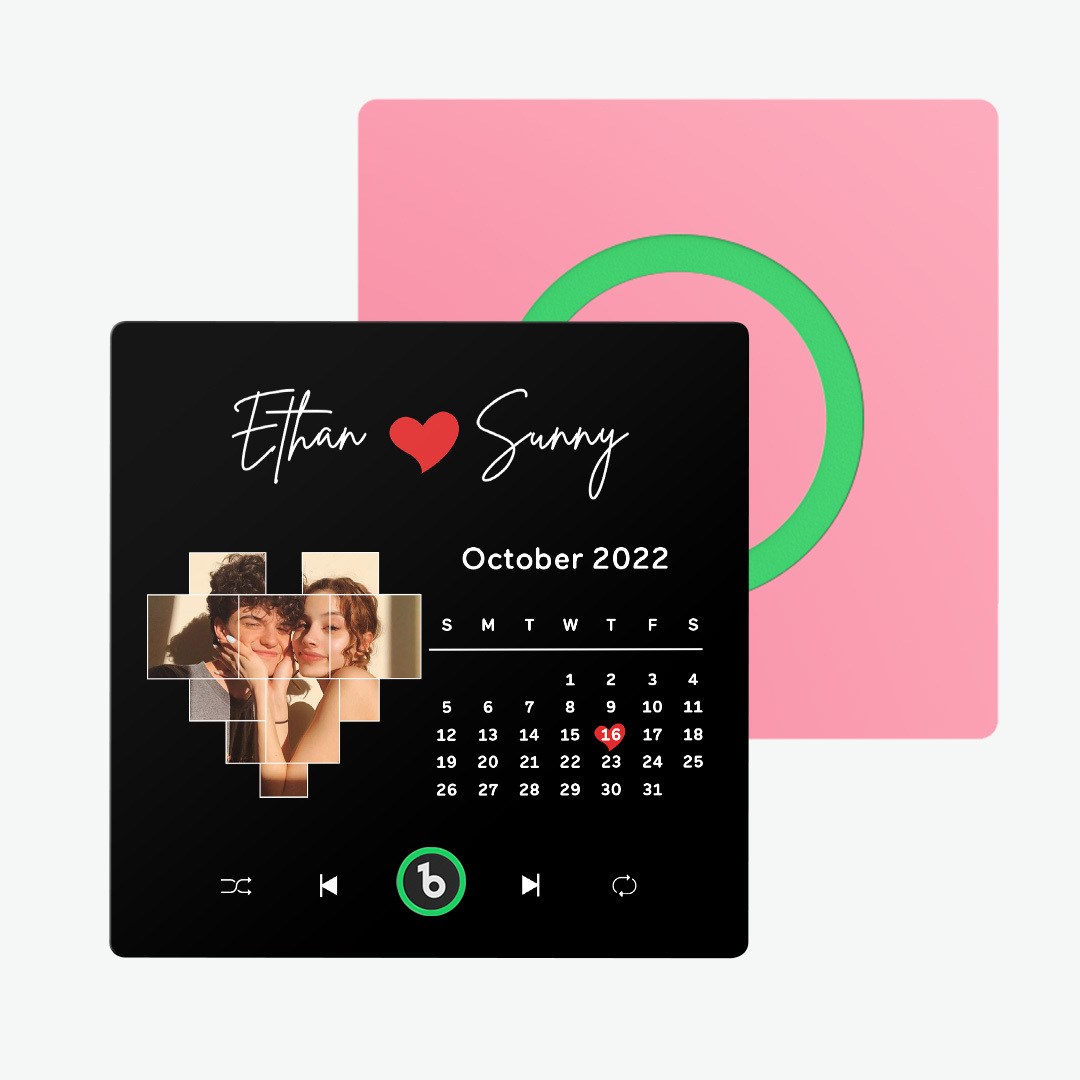 New 4.0 Upgrade Custom Music Fridge Magnet Colorful Frame Album Fridge Magnet Can Play Songs Gift for Couple Can Upload Your Music