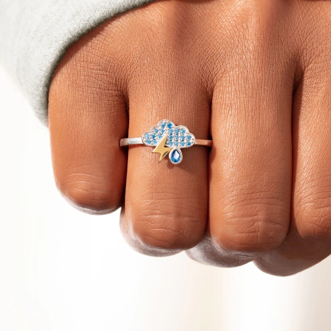 Unique Dance In The Rain Jewelry Stormy Cloud Adjustable Ring Inspiring Gifts for Her