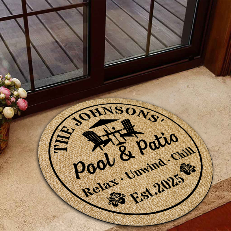 Personalized Last Name Outdoor Mat Custom Established Year Floor Mat Housewarming Celebration Gift for Friends