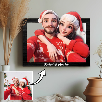 Custom Pet Photo 3D Cartoon Portrait Gift Personalized Cartoon Style 3D Photo Wooden Frame Sign Comic Photo Frame for Pet Lover	 - MyFaceBoxerUK