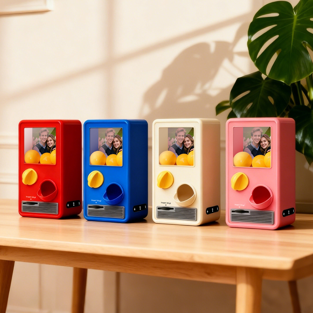 (Pre-Sale, Ships on 25/10)Personalized Music and Photo Music Gachapon Machine Custom Song Mini Record Box Retro Anniversary Gift