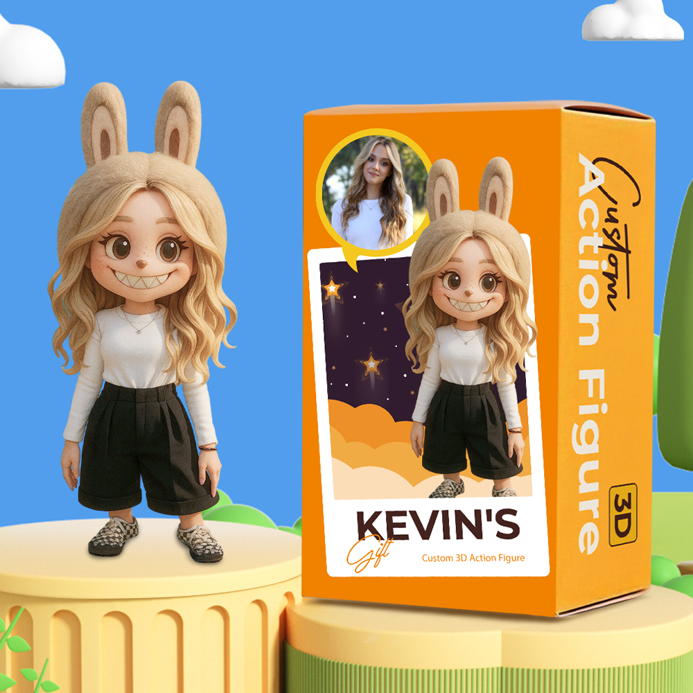 Cute Custom 3D Figurine in Whimsical Cartoon Style for Collectors and Gifts - namenecklace