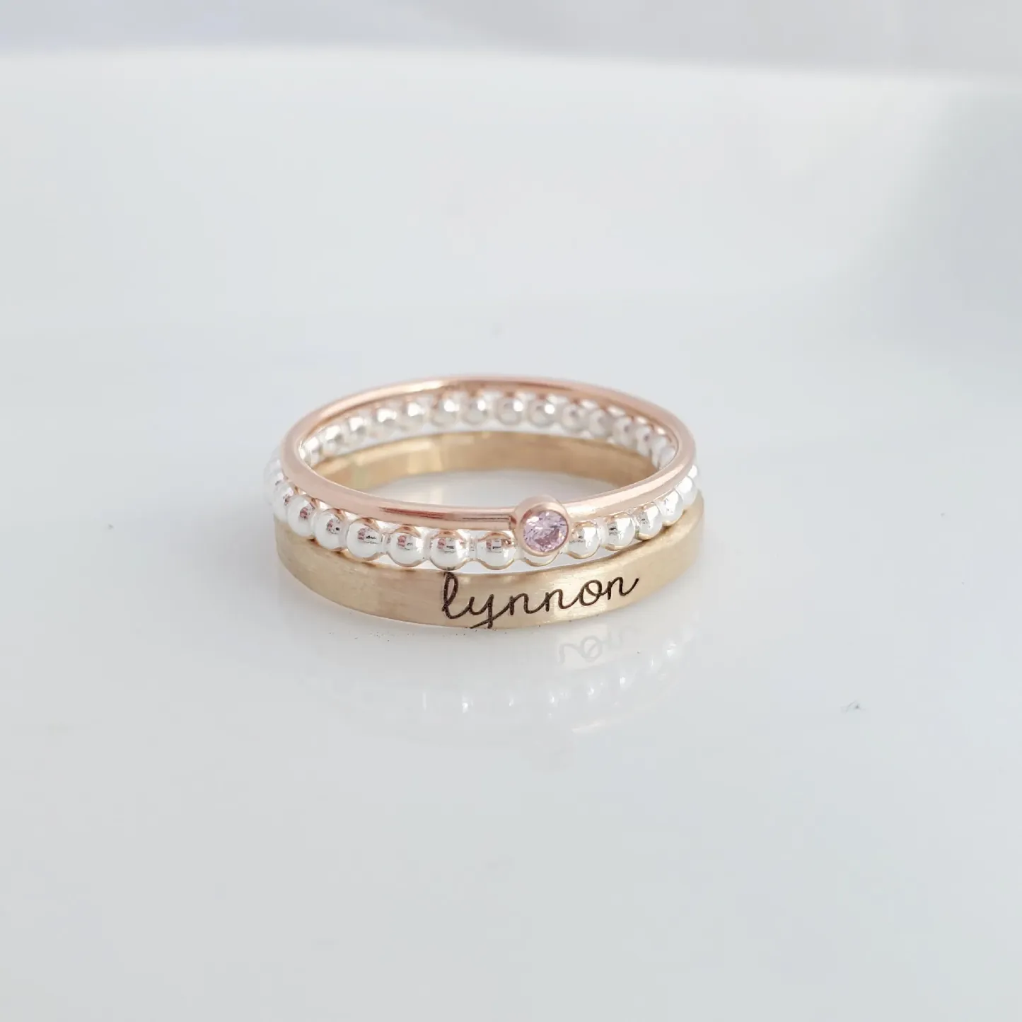 Custom Cursive Name Ring with Birthstone Personalized Name & Birth Month Ring Elegant Engraved Name Ring Gift for Her