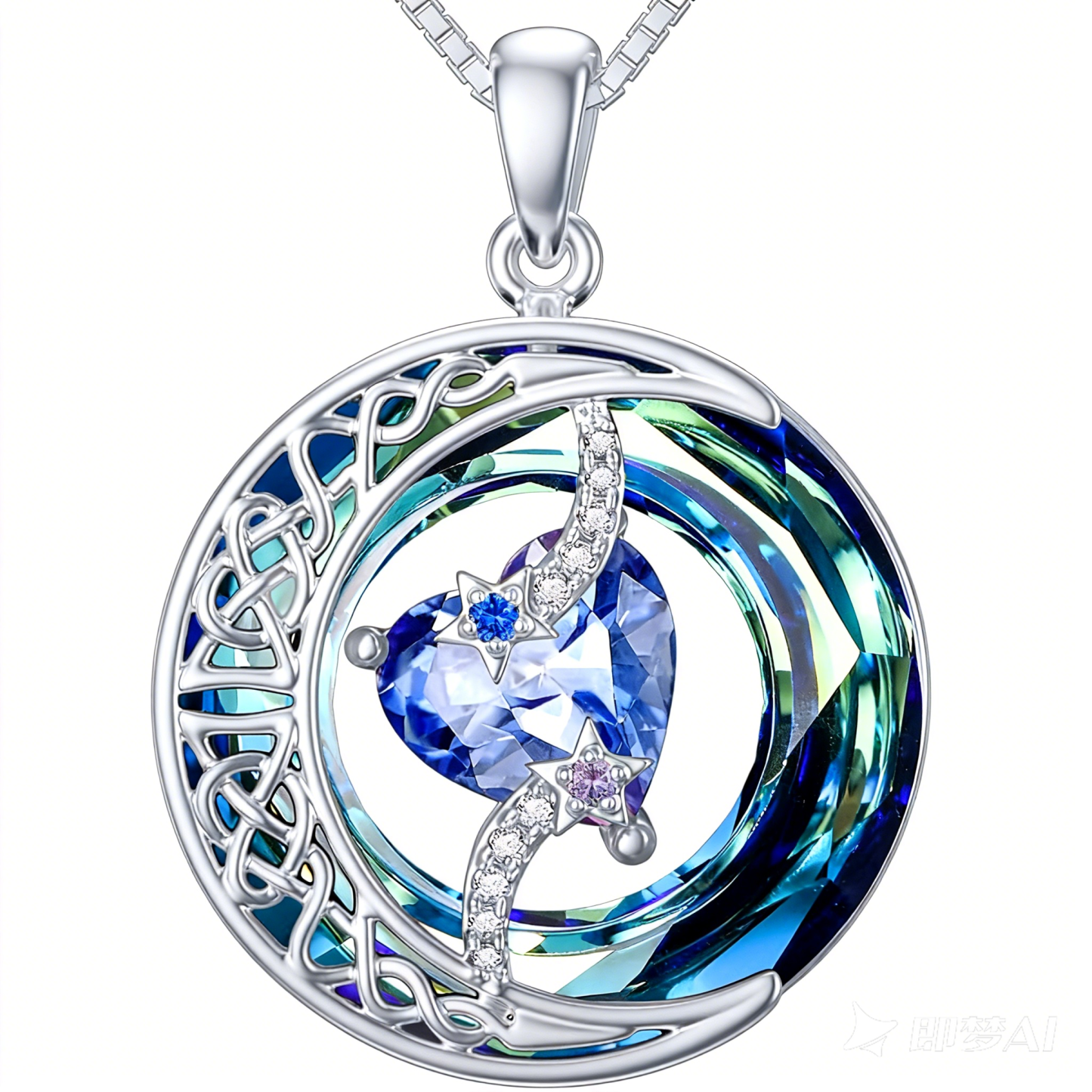 Birthstone Necklace Moon and Star Pendant Moon Jewelry Anniversary Birthday Gifts for Women Mom Wife Her